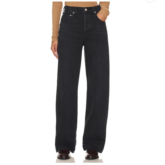Citizens Of Humanity Denim - Citizens Of Humanity AYLA SIZE 25 Black Wide-Leg High-Rise Jeans